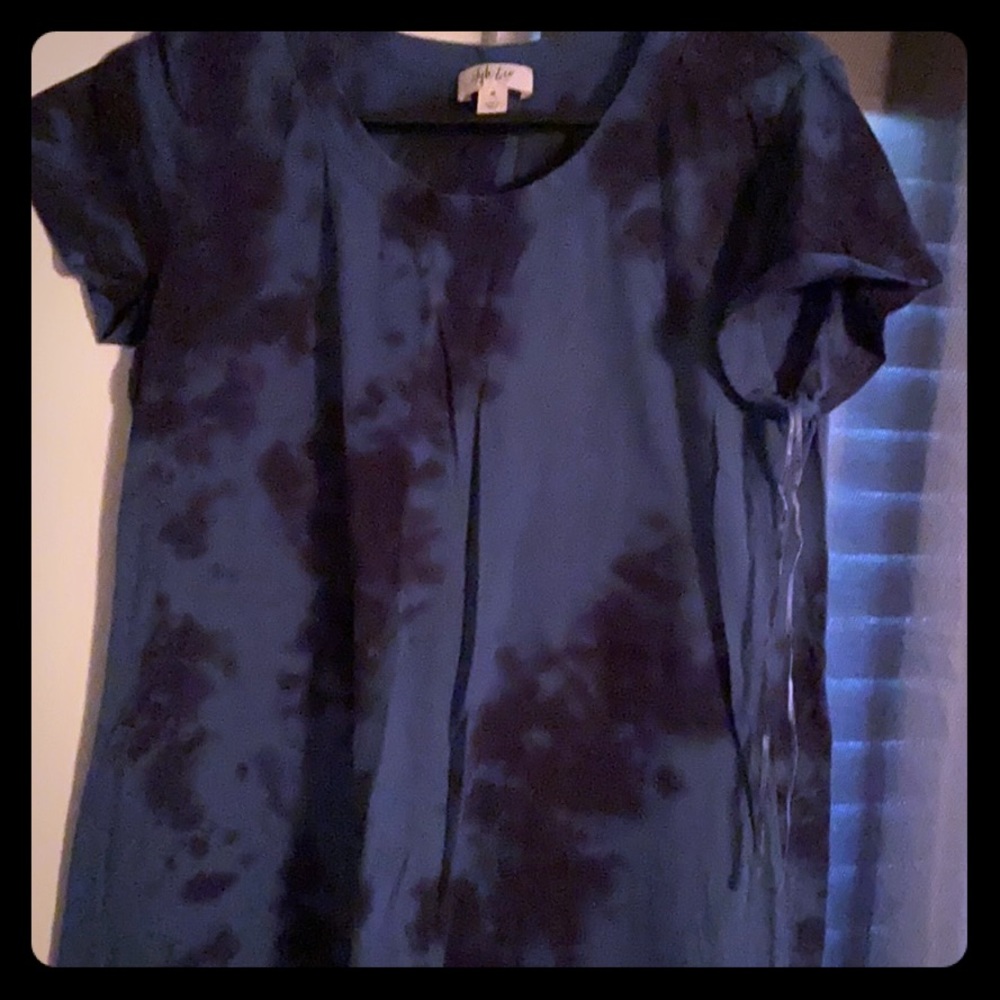 Tie dye blue long dress
